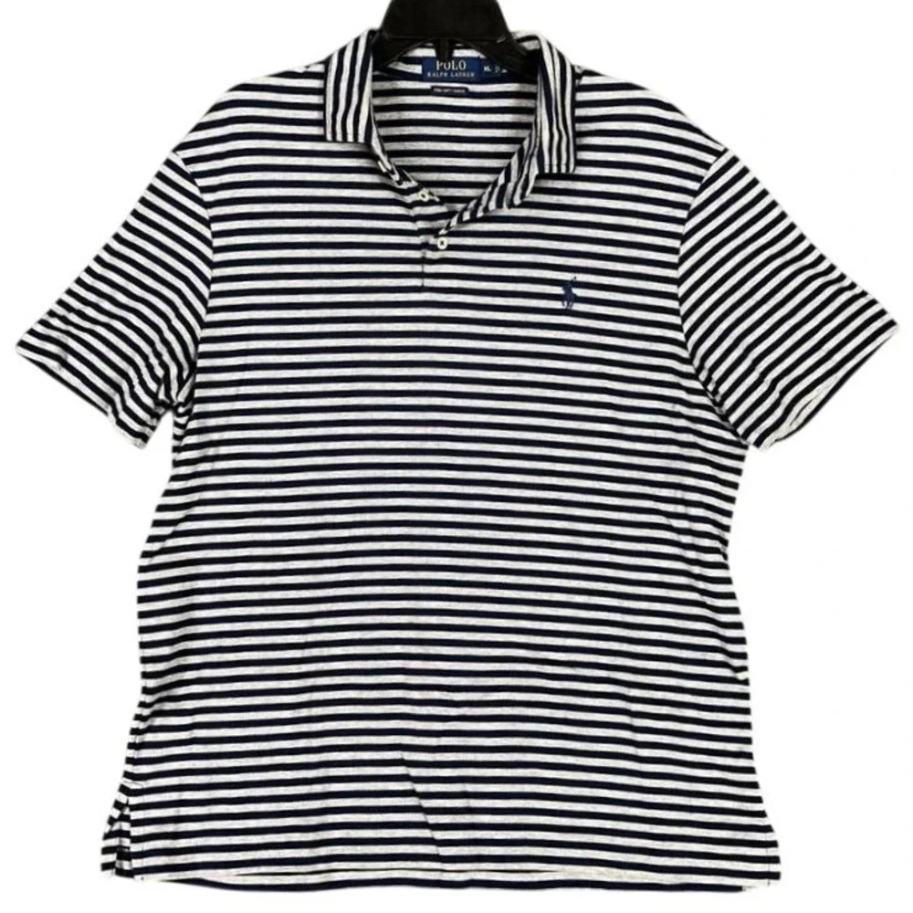 Polo Ralph Lauren Polo Shirt Mens‎ Extra Large Striped Pima Soft Touch Knit